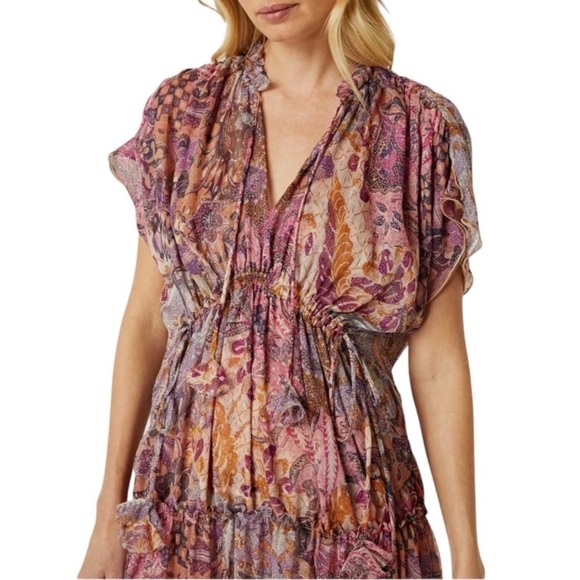 NWT Misa Los Angeles Ilya boho paisley Tapestry Printed Long Midi Dress sz Med - Picture 6 of 14
